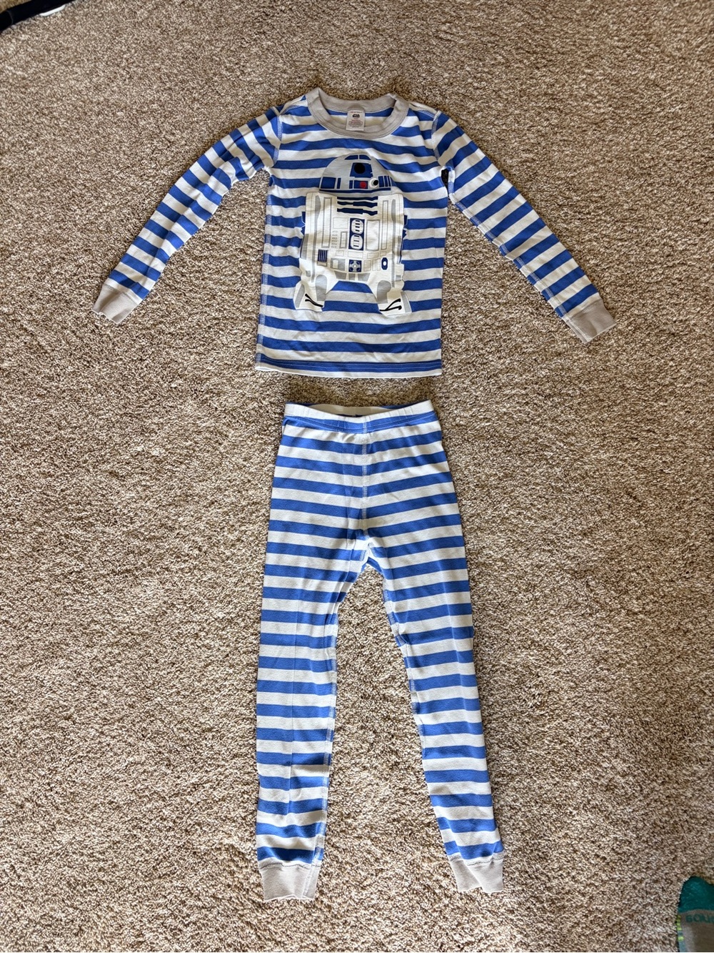 Hanna Andersson Star Wars R2-D2 Striped Long Johns Pajamas Sz 6-7